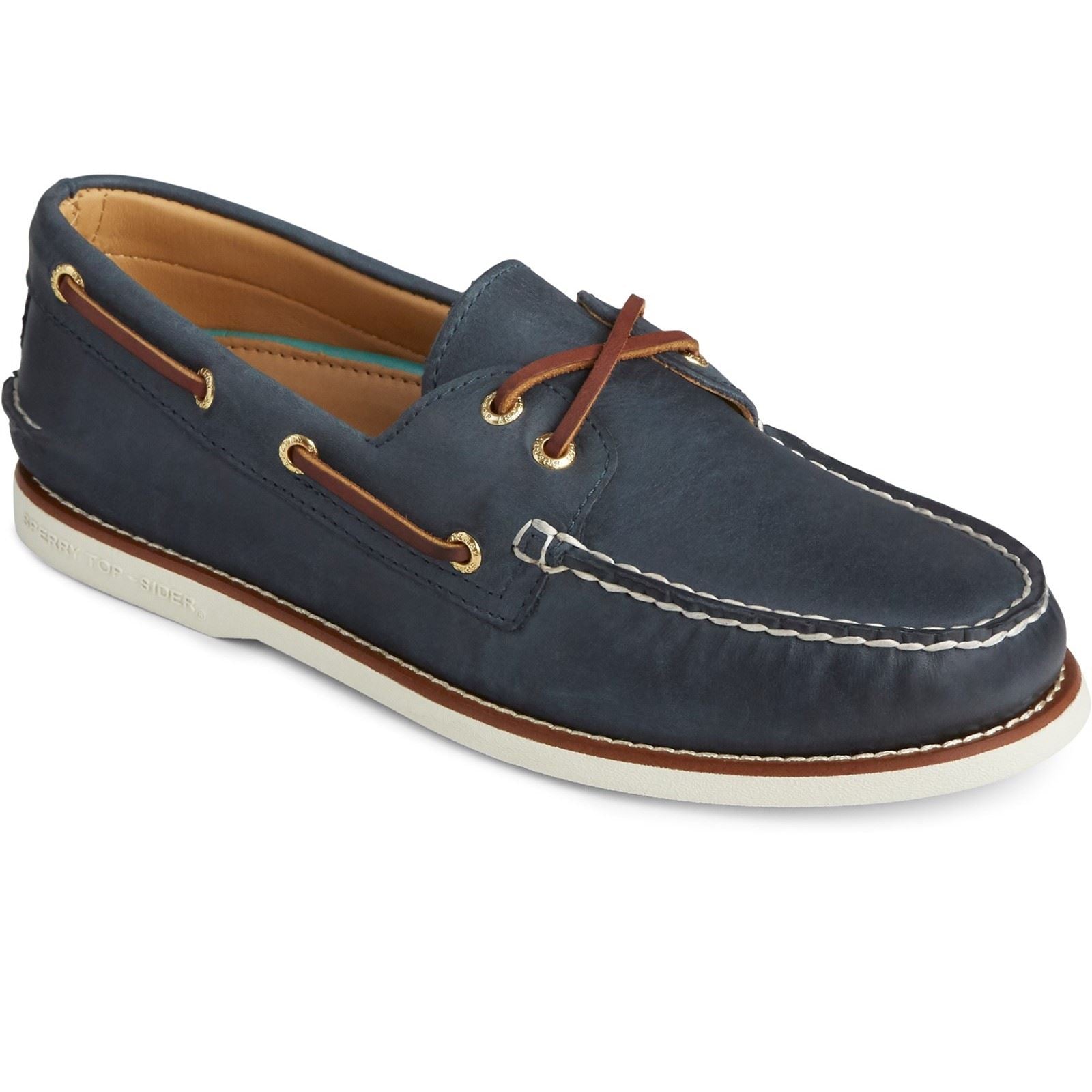 Sperry Gold Cup Authentic Original Scarpe Da Barca In Pelle Blu Scuro Da Uomo