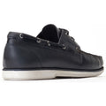 Base London Stern Scarpe Da Barca In Pelle Blu Scuro Da Uomo