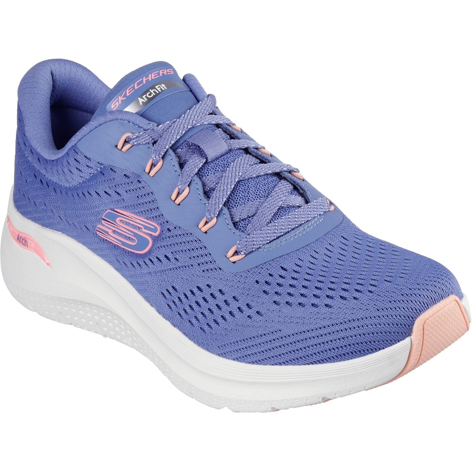 Skechers Arch Fit 2.0 Big League Sneakers Da Donna In Tessuto Blu/Rosa