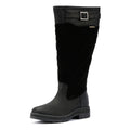 Barbour Oak Tall Stivali Da Donna In Pelle Scamosciata Neri