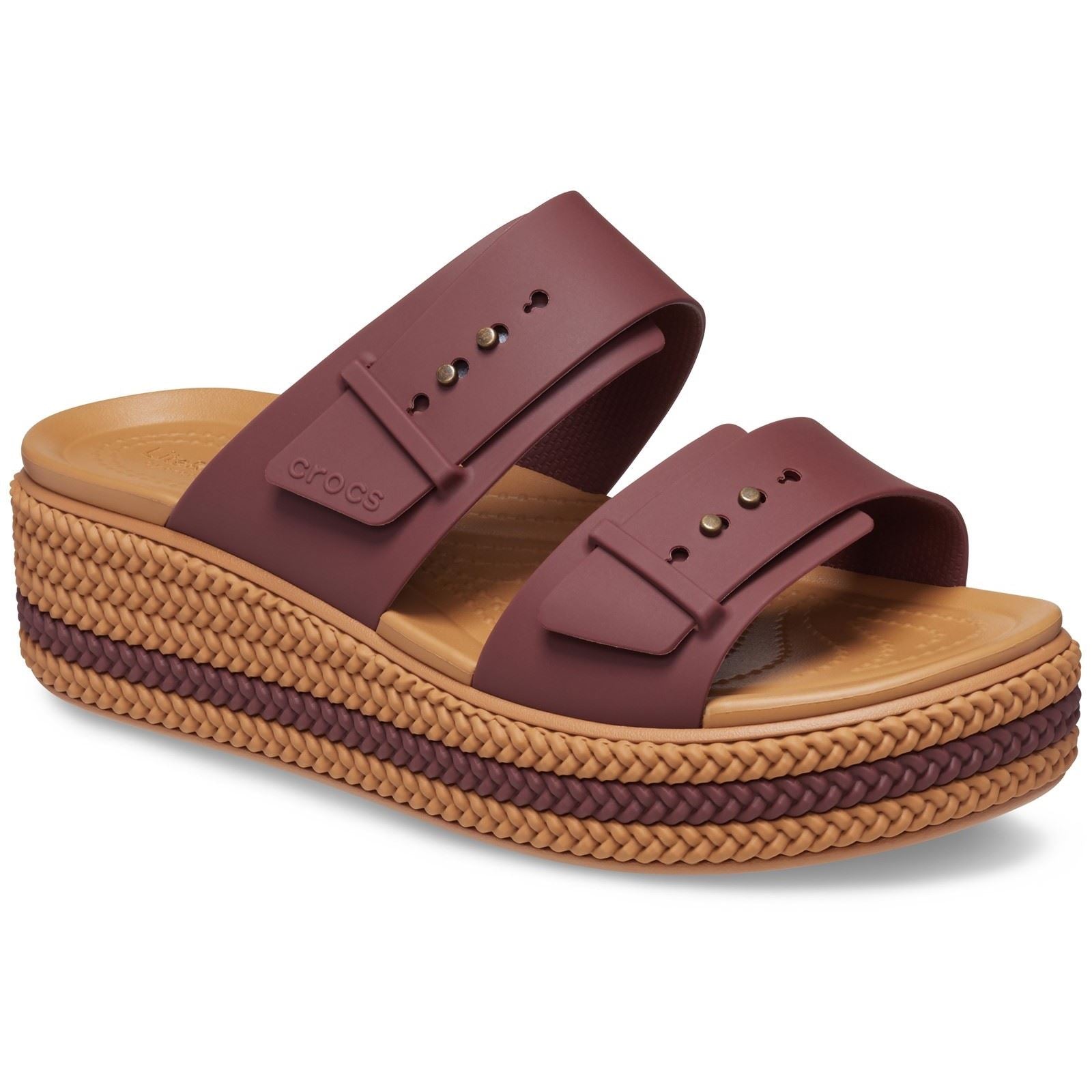 Crocs Brookly Buckle Low Sandali In Termoplastica Color Argilla Scuro Da Donna
