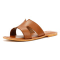 Tower London Cut Out Ciabatte Da Donna In Pelle Marrone