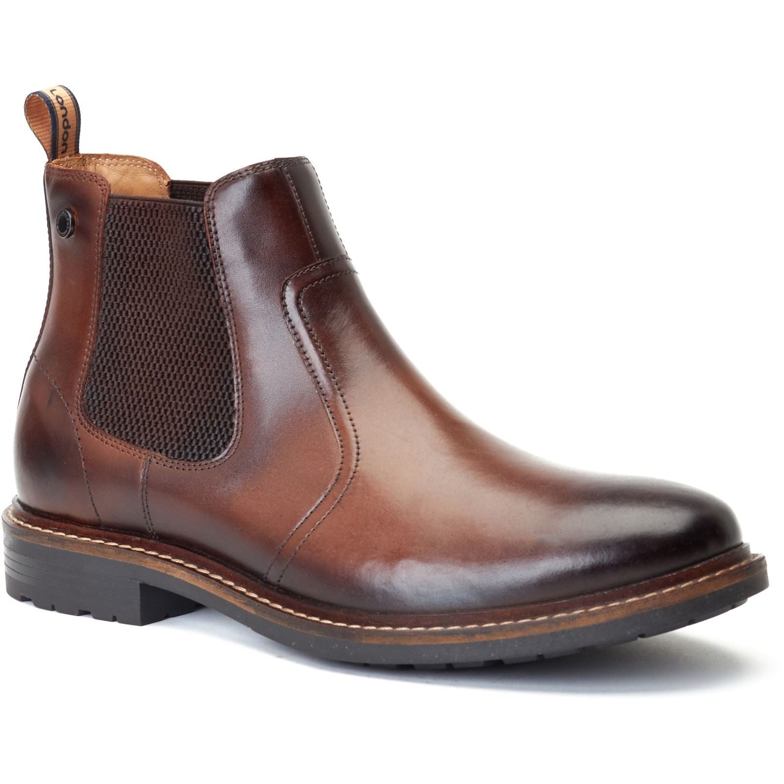 Base London Bloom Stivali Da Uomo In Pelle Marrone Bruciata