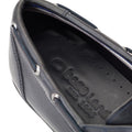 Base London Stern Scarpe Da Barca In Pelle Blu Scuro Da Uomo