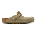 Birkenstock Zoccoli Grigi Kaki Scoloriti In Camoscio Di Boston