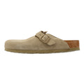Birkenstock Zoccoli Grigi Kaki Scoloriti In Camoscio Di Boston