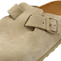 Birkenstock Zoccoli Grigi Kaki Scoloriti In Camoscio Di Boston
