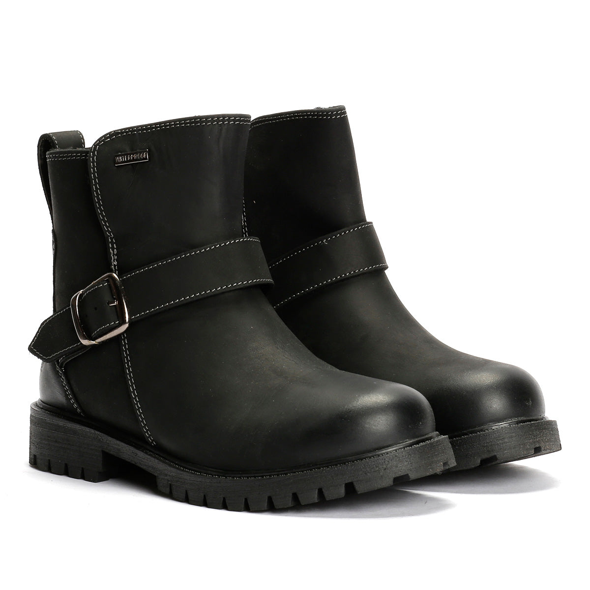 Hush Puppies Wakely Stivali Da Donna In Pelle Nera