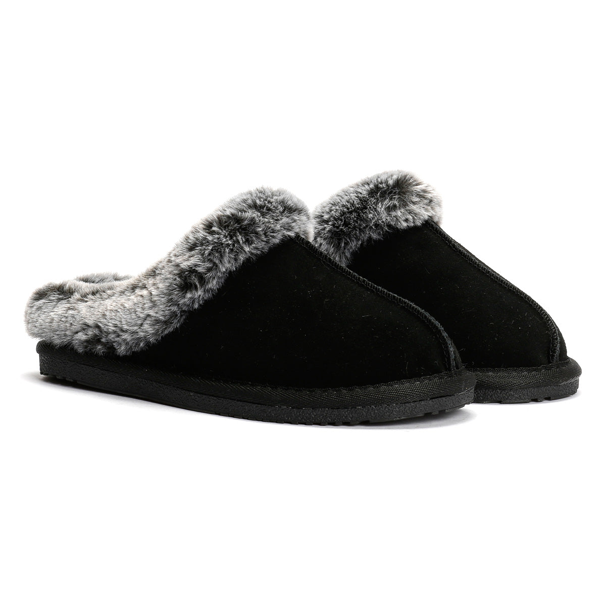 Hush Puppies Amara Pantofole Nere Da Donna In Camoscio