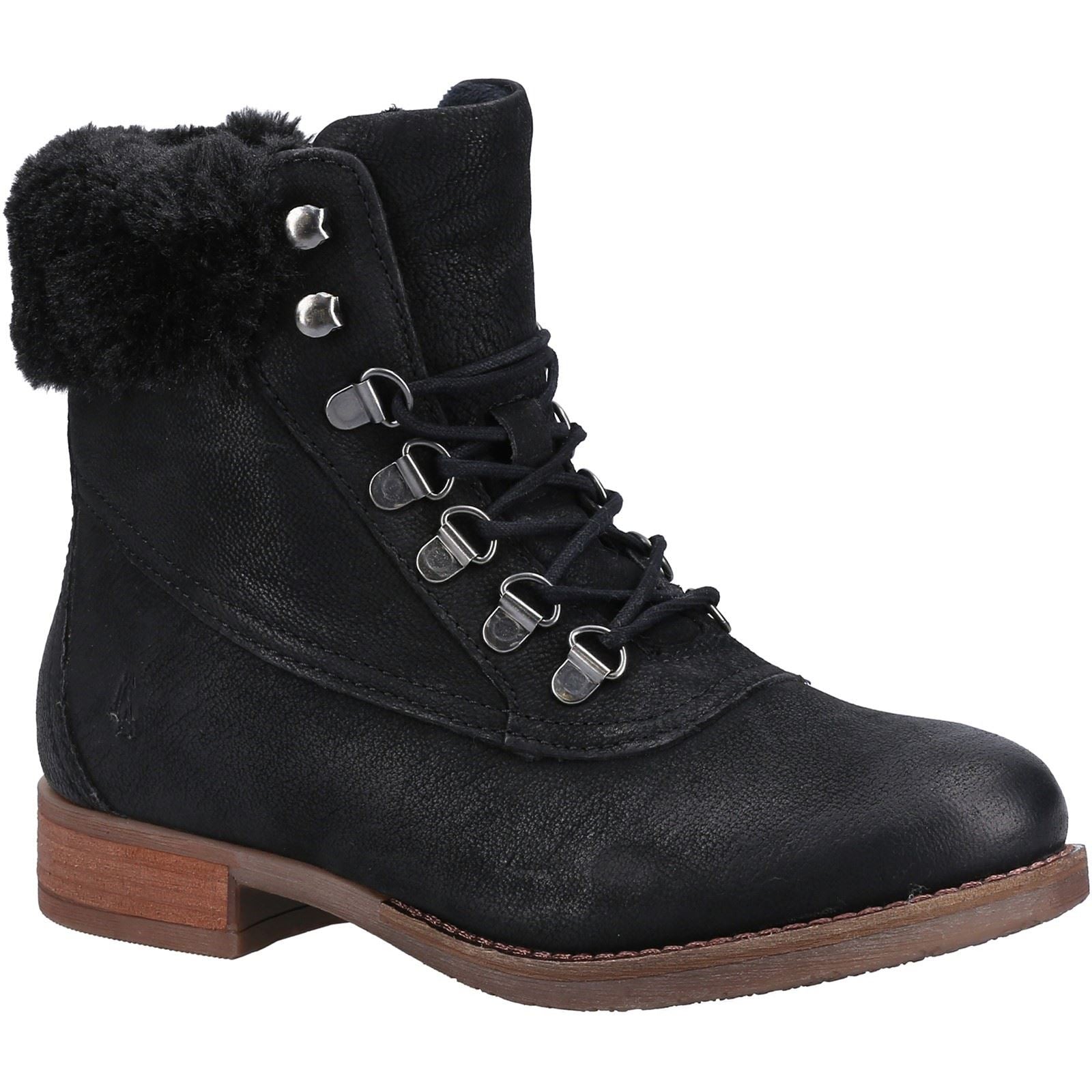 Hush Puppies Effie Stivali Neri In Pelliccia Ecologica Da Donna