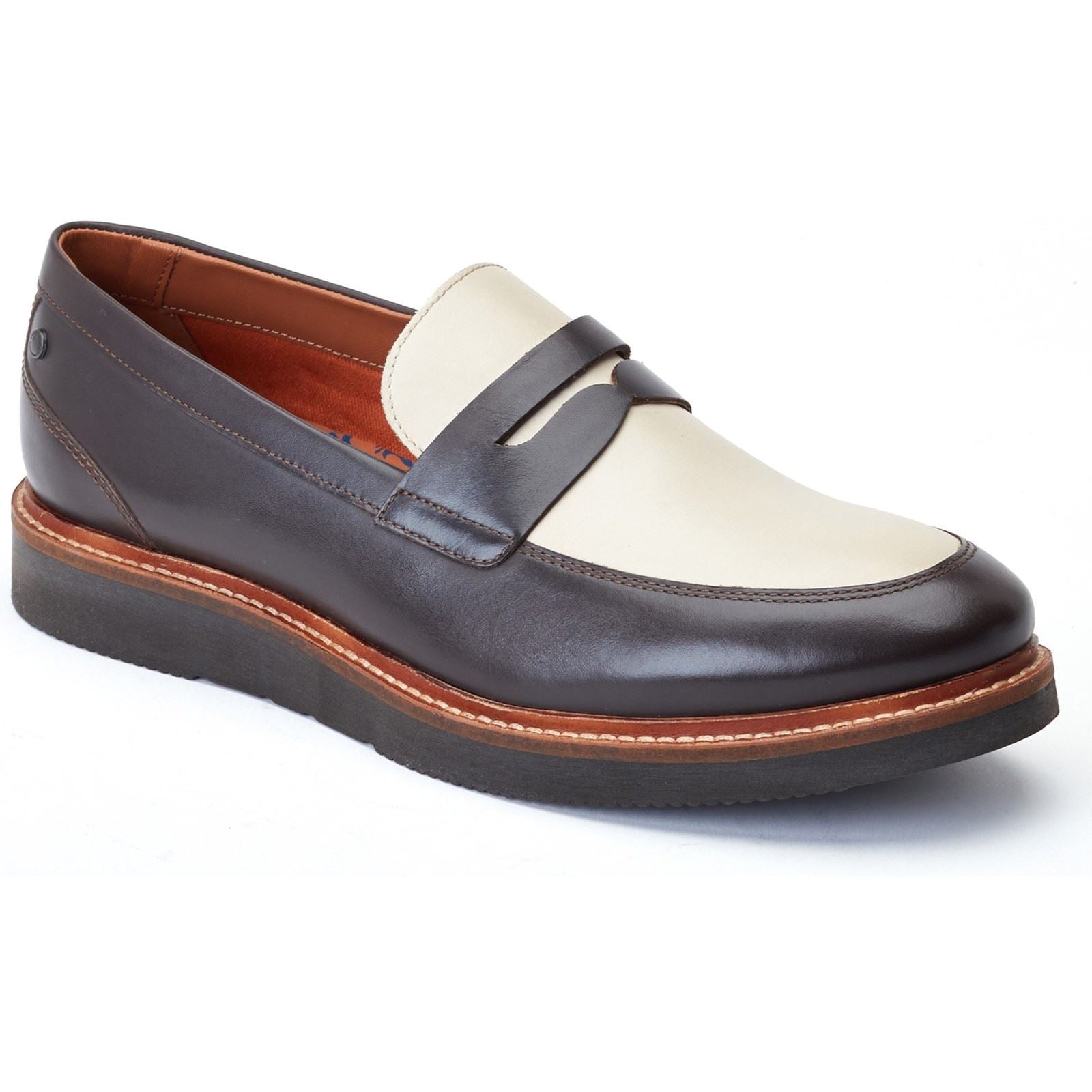 Base London Sid Scarpe Da Uomo In Pelle Marrone/Beige