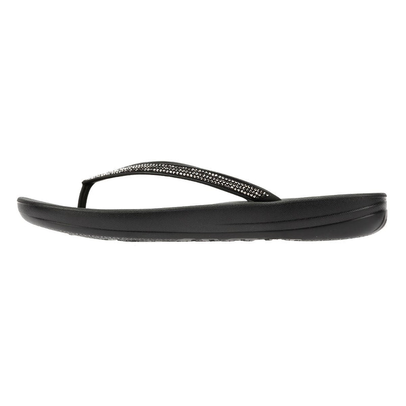 FitFlop Iqushion Sparkle Women's Black Rubber Slides