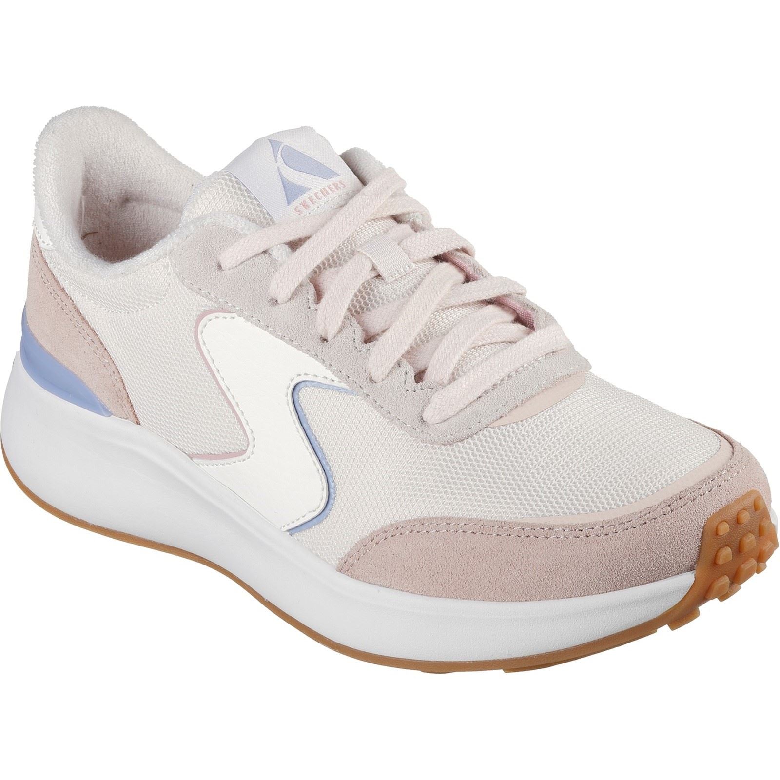 Skechers BLVD Retro Runner Sneakers Da Donna In Pelle Color Rosa Chiaro/Viola