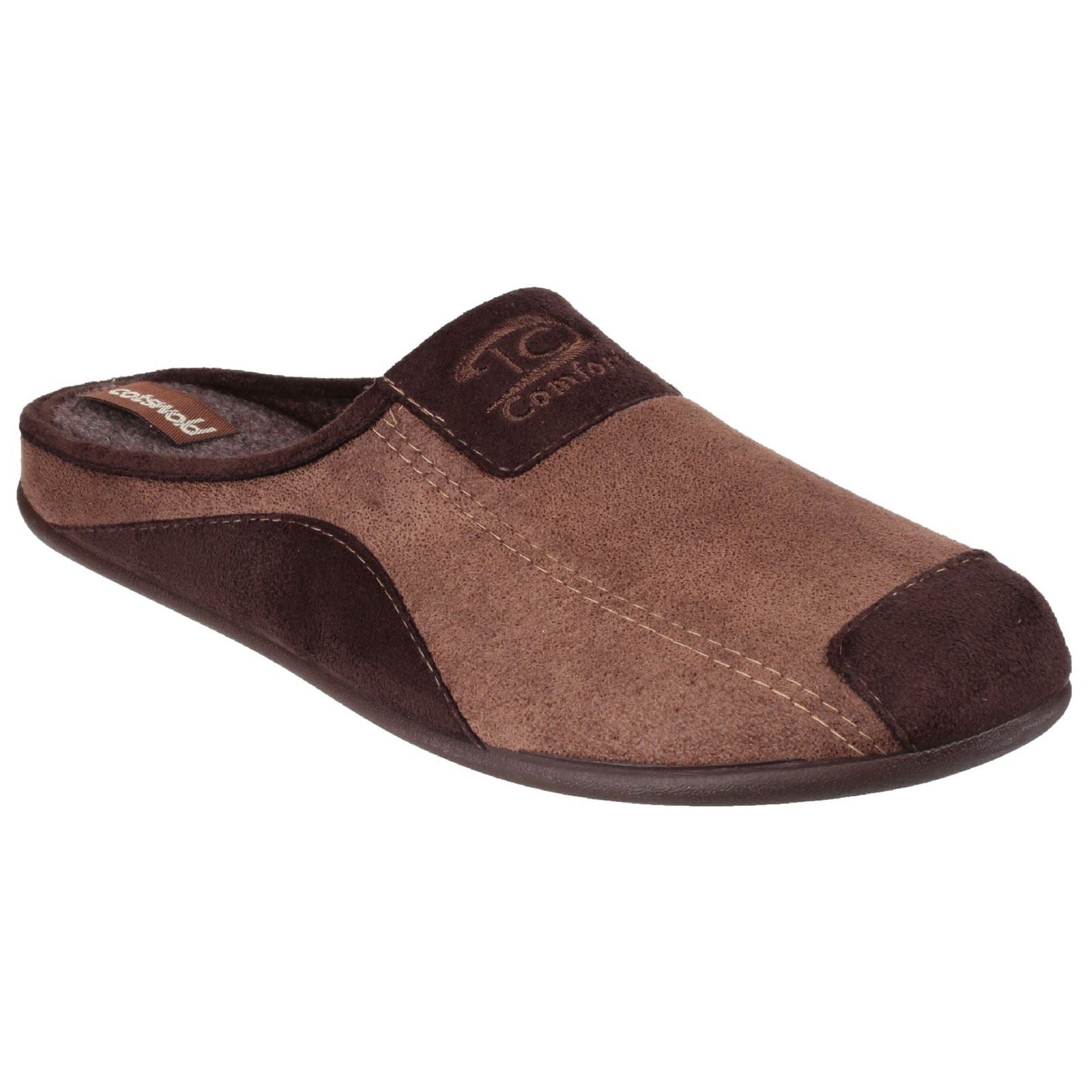 Cotswold Westwell Pantofole Da Uomo In Tessuto Marrone