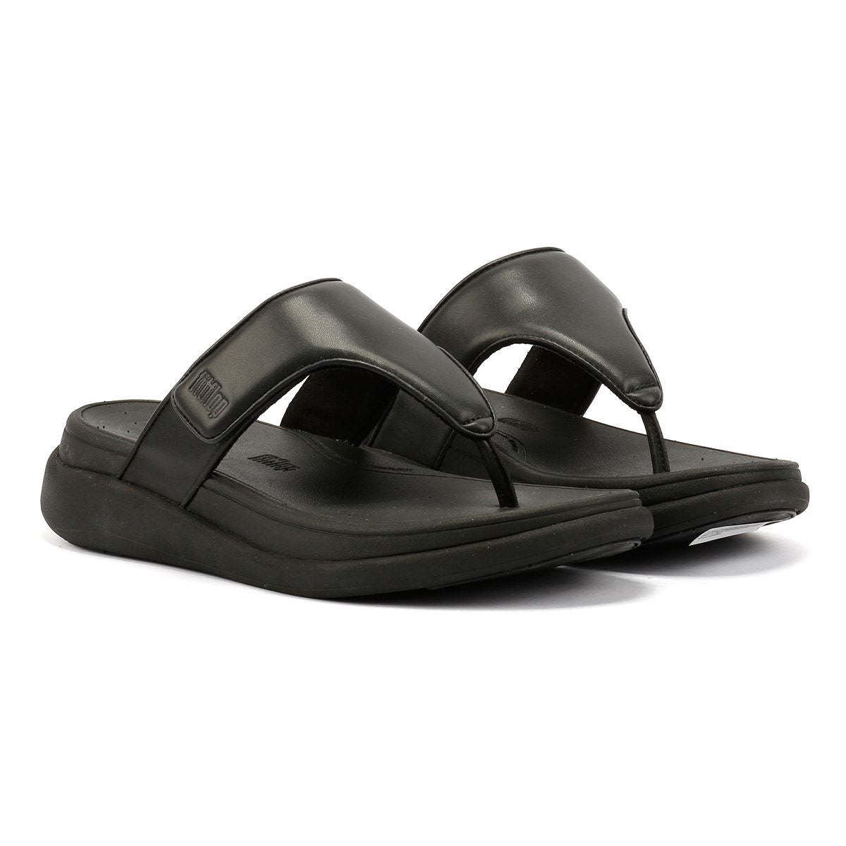 FitFlop F-Mode Go Adjustable Flatform Sandali Neri Da Donna