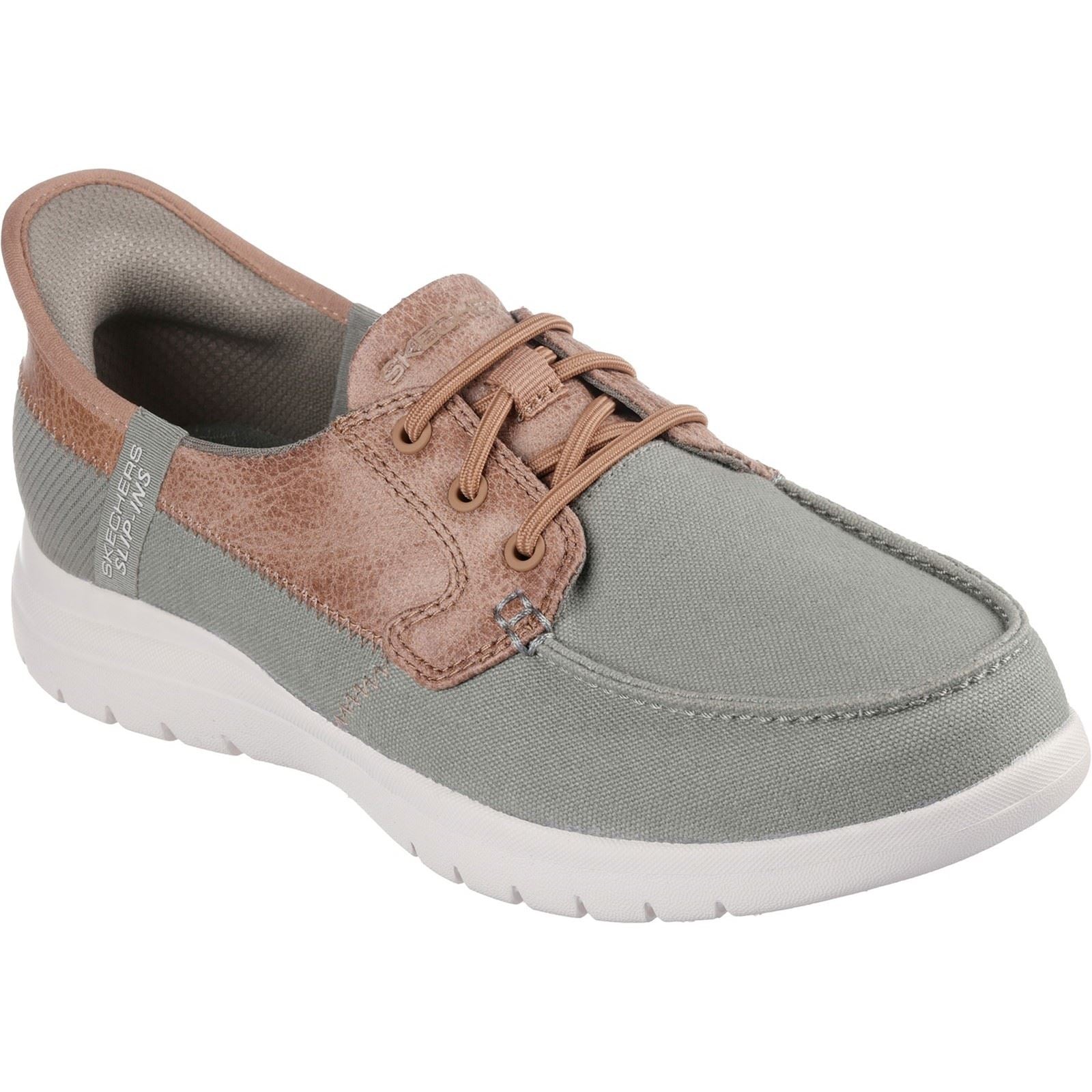 Skechers On-the-GO Flex Palmilla Scarpe Da Barca In Tela/Ecopelle Verde Per Donna