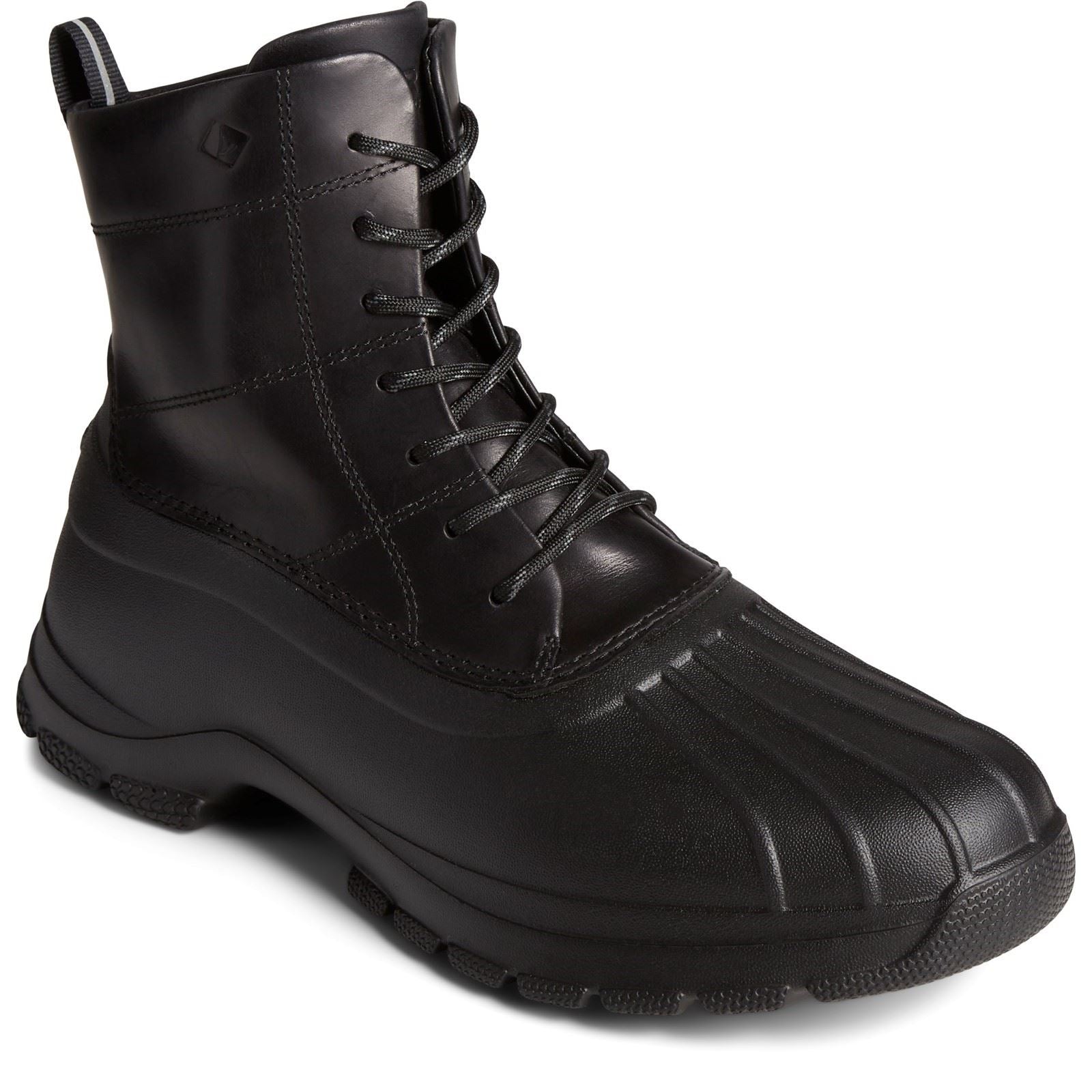 Sperry Duck Float Stivali In Gomma Nera In Pelle