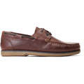 Base London Stern Scarpe Da Barca In Pelle Marrone Bruciata Da Uomo