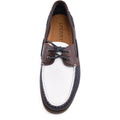 Sperry Authentic Original 2 Eye Scarpe Da Barca In Pelle Da Uomo Color Navy/Bianco/Marrone.