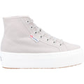 Superga 2708 HI Top Stivali Da Donna In Cotone Grigio Colomba/Bianco Avorio