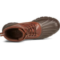 Sperry Duck Float Stivali Di Gomma Marrone In Pelle