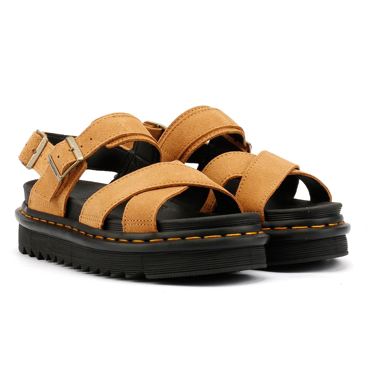 Dr. Martens Voss II EH Sandali Da Donna In Camoscio Marrone