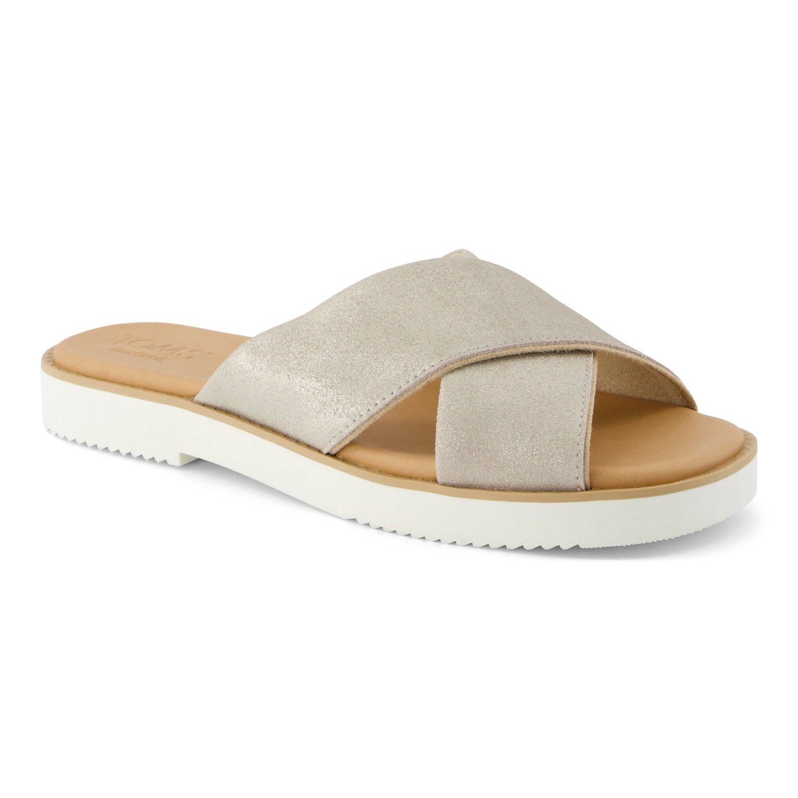 TOMS Mae Crossover Sandali Da Donna In Pelle Color Champagne
