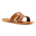 Tower London Cut Out Ciabatte Da Donna In Pelle Marrone