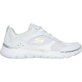 Skechers Flex Appeal 5.0 Fresh Touch Sneakers Da Donna In Pelle Bianca/Argento