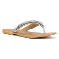 Tower London Metallic Bead Thong Sandali Argento Da Donna