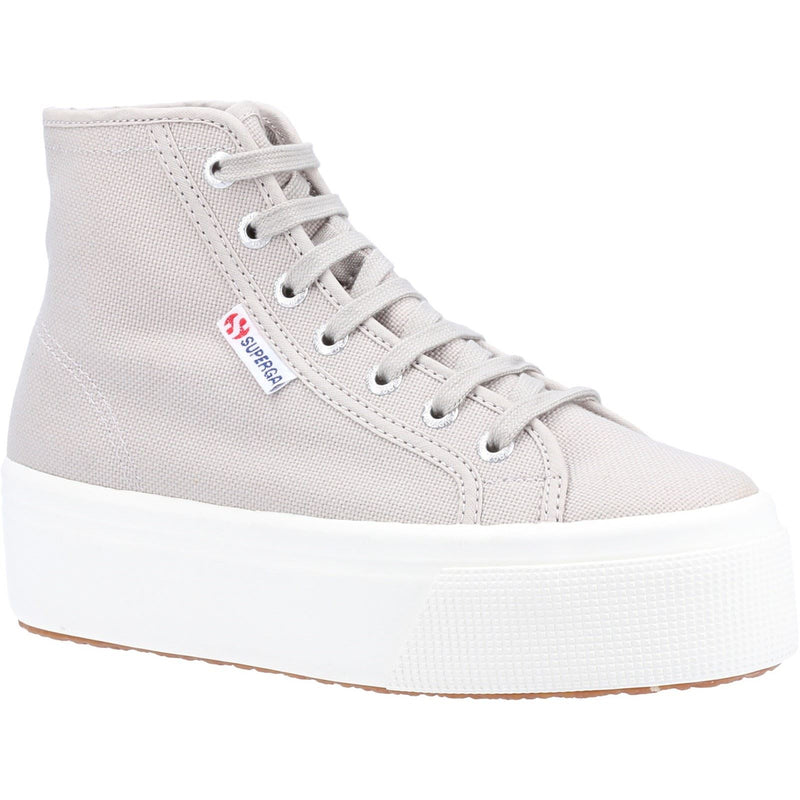 Superga 2708 HI Top Stivali Da Donna In Cotone Grigio Colomba/Bianco Avorio