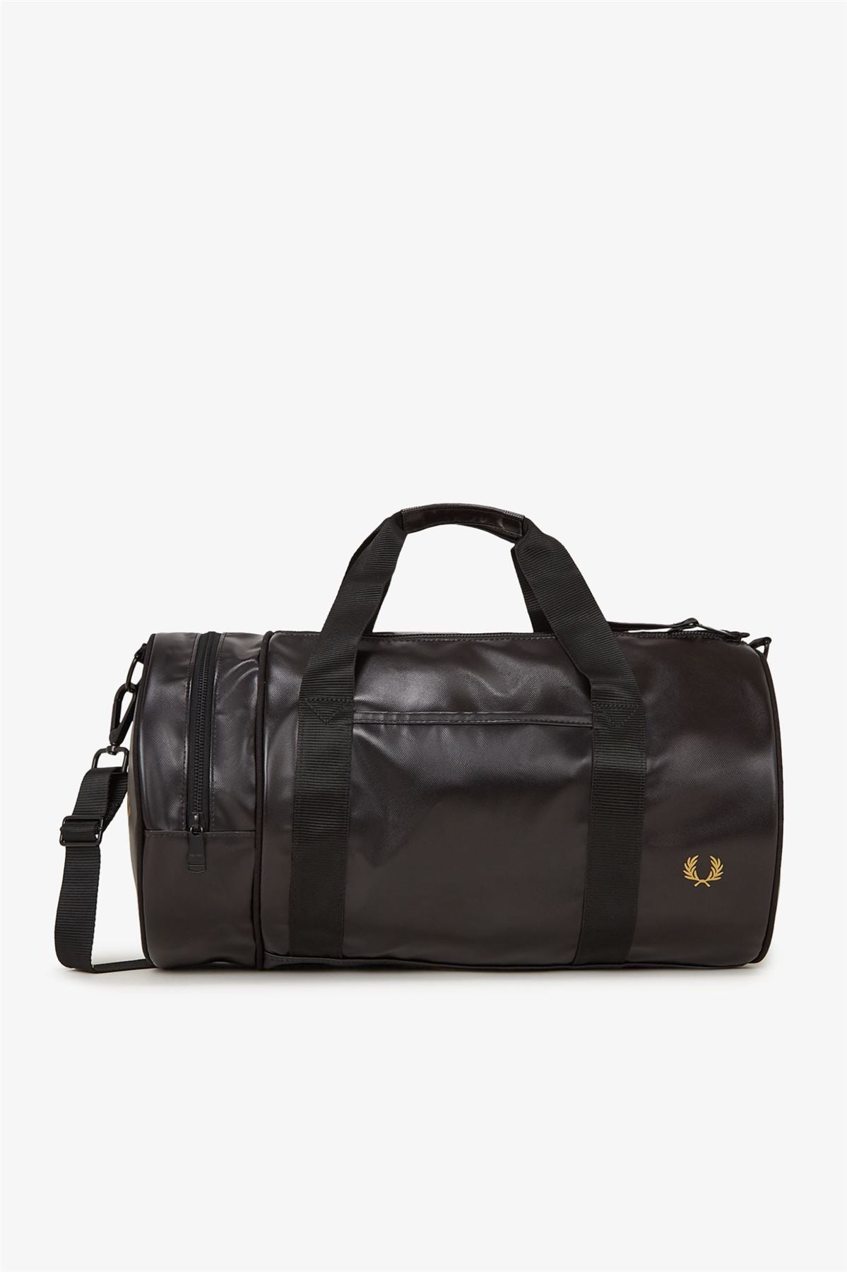 Fred Perry Tonal Classic Barrel Borsa A Tracolla In Poliestere Nero/Oro