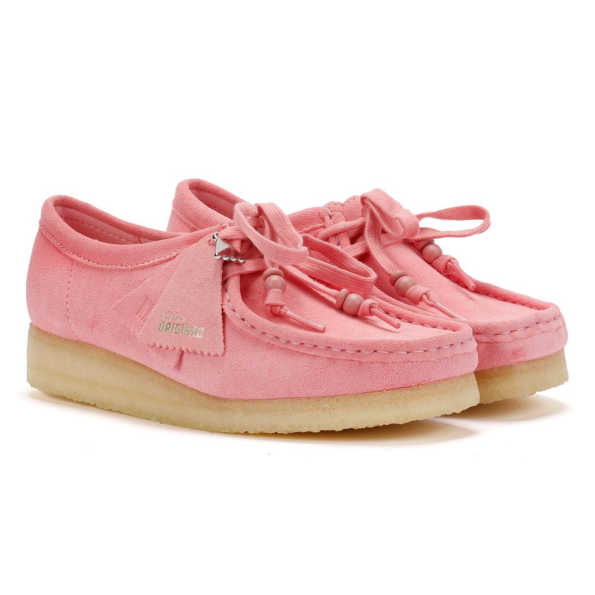 Clarks Originals Wallabee Scarpe Rosa In Camoscio Da Donna
