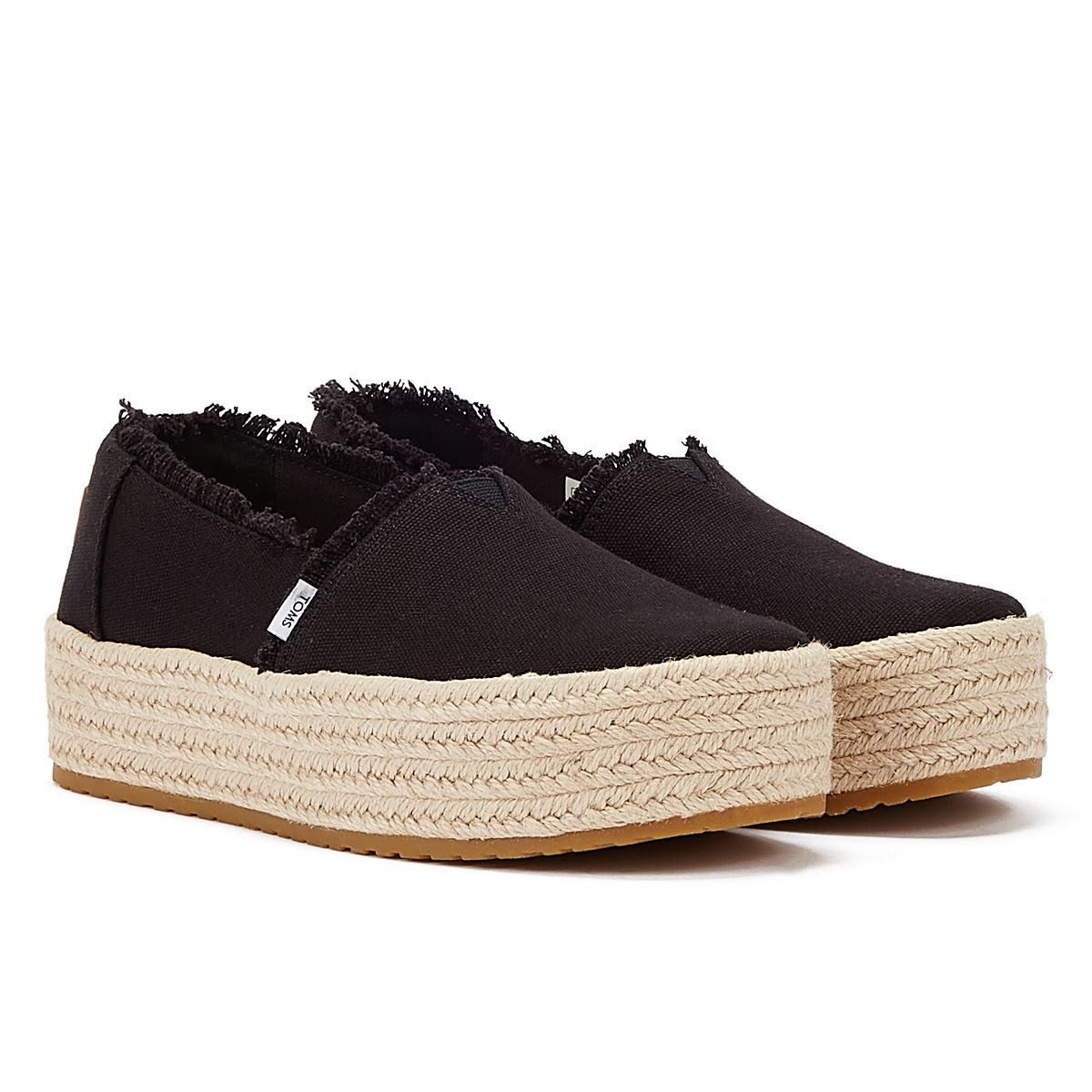 TOMS Canvas Valencia Espadrillas Donna Sandalo Nero