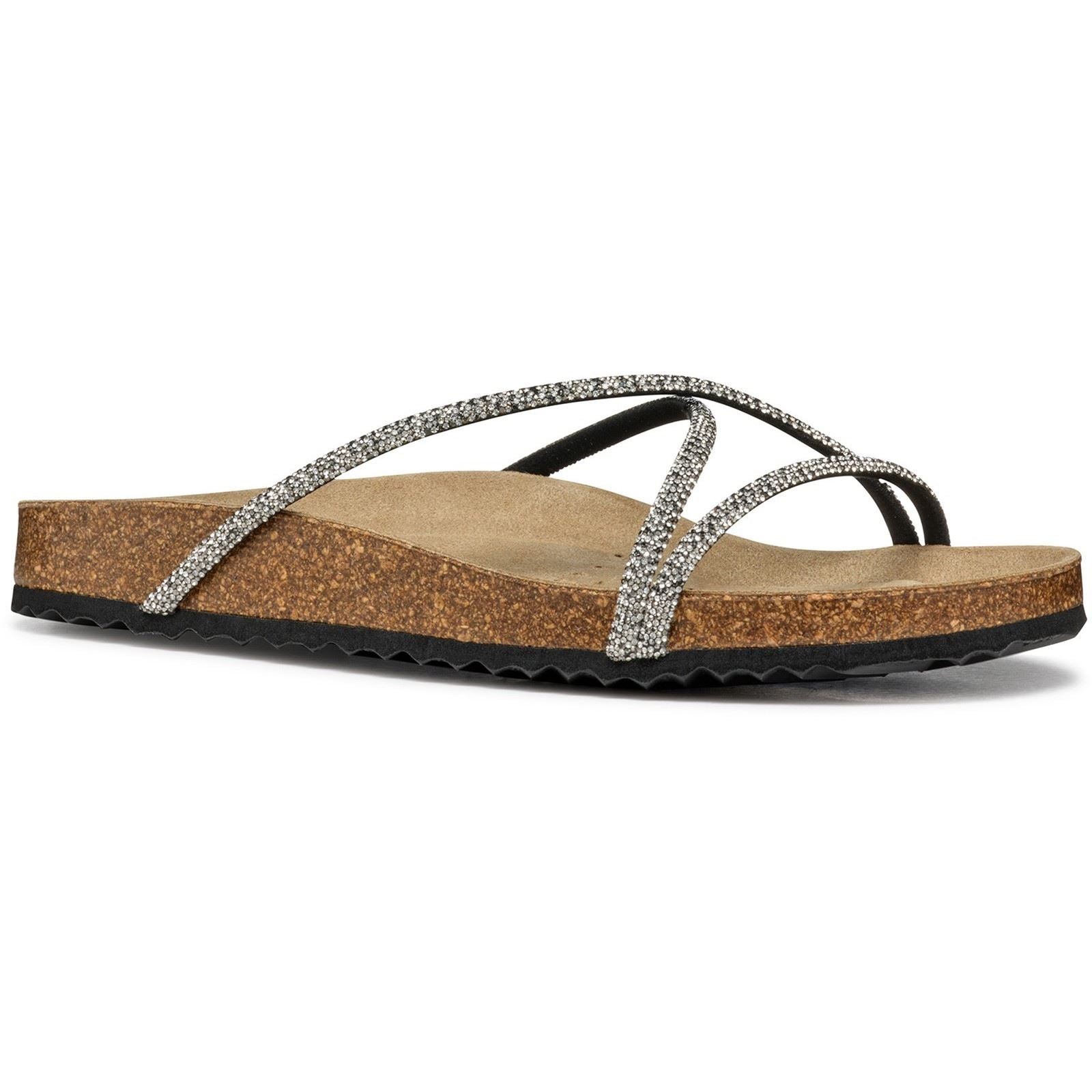 Geox D BRIONIA R Sandali Da Donna In Sintetico Nero/Argento