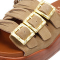 Desert Fleur Gypsum Sandali Beige In Camoscio Da Donna