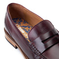 Base London Garfield Scarpe Mocassino Da Uomo In Pelle Color Bordò