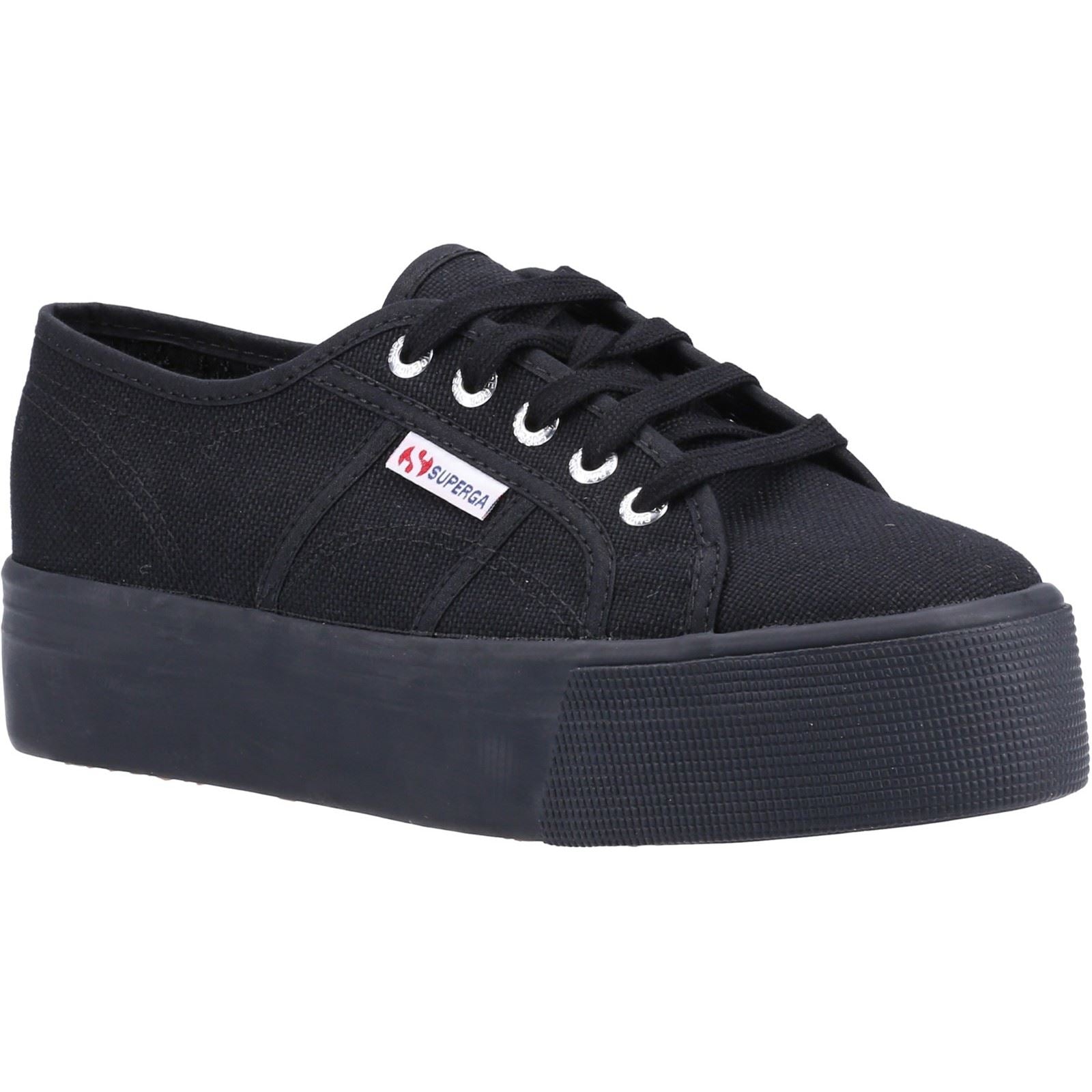 Superga 2790 Linea Up And Down Sneakers Nere Intere Da Donna In Cotone Al 100%