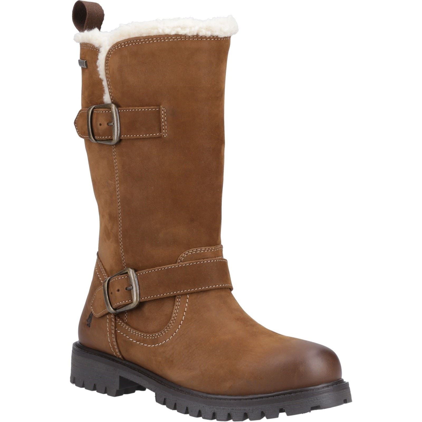 Hush Puppies Winnie Stivali In Pelle Da Donna Color Cammello.