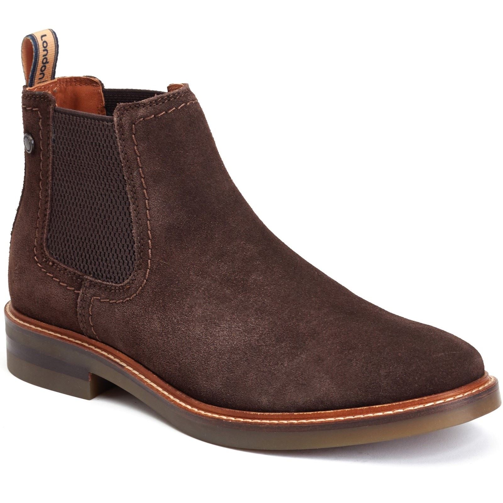 Base London Portland Stivali Da Uomo In Pelle Marrone Bruciata