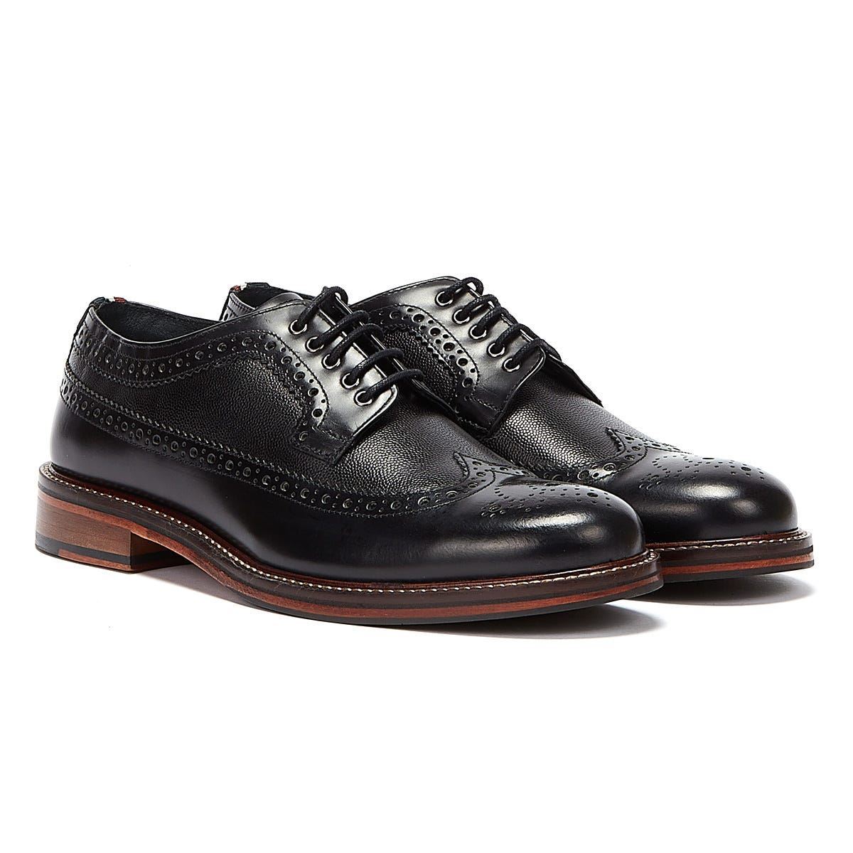 Ben Sherman Archie Brogue Scarpe Stringate In Pelle Da Uomo Nere