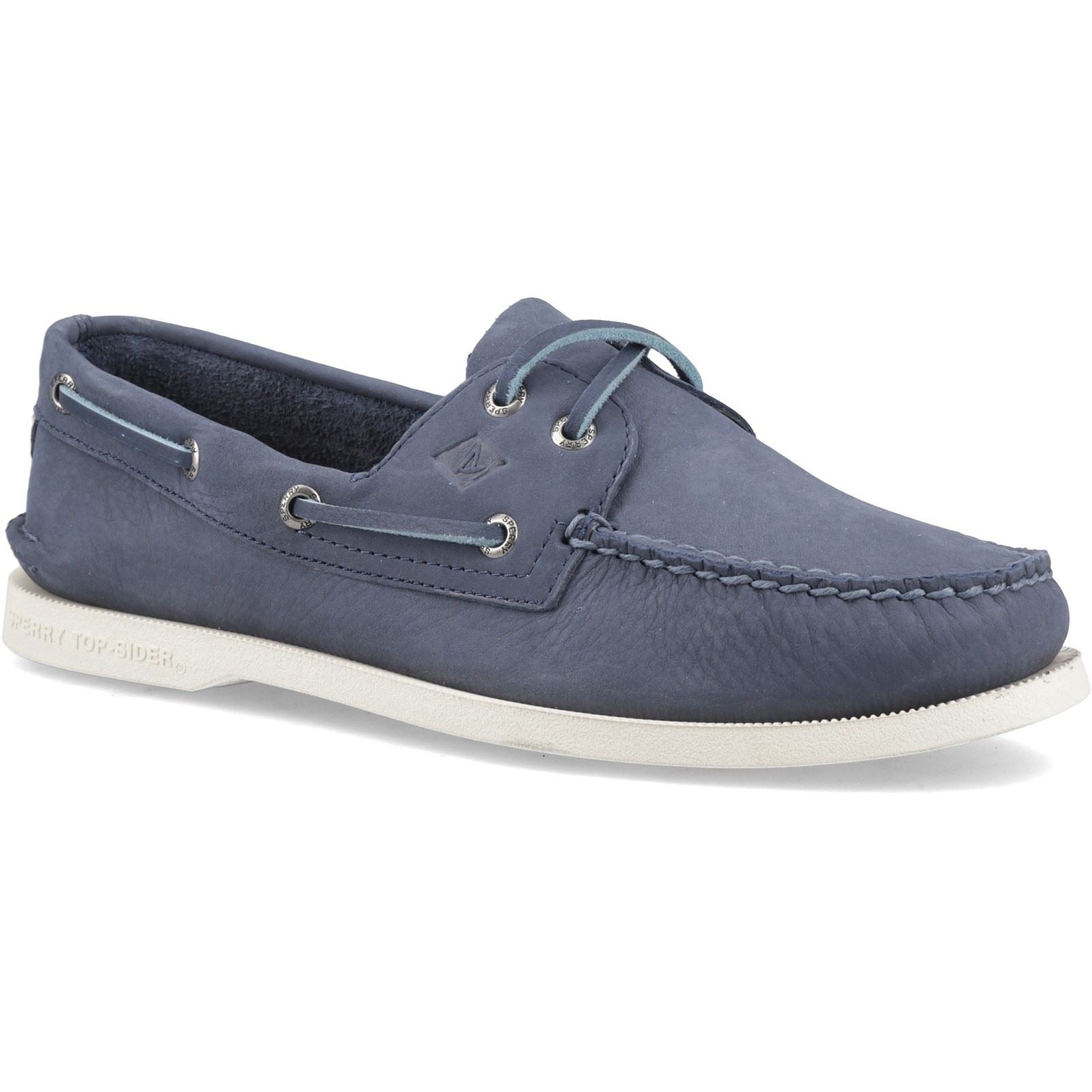 Sperry Authentic 2 Eye Scarpe Da Barca In Pelle Blu Scuro Da Uomo
