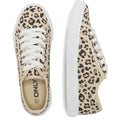 ONLY NICOLA Scarpe Da Ginnastica In Cotone Da Donna Color Crema/Leopardo