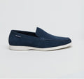 Ben Sherman Amarillo Scarpe Da Uomo Mocassino Blu In Camoscio