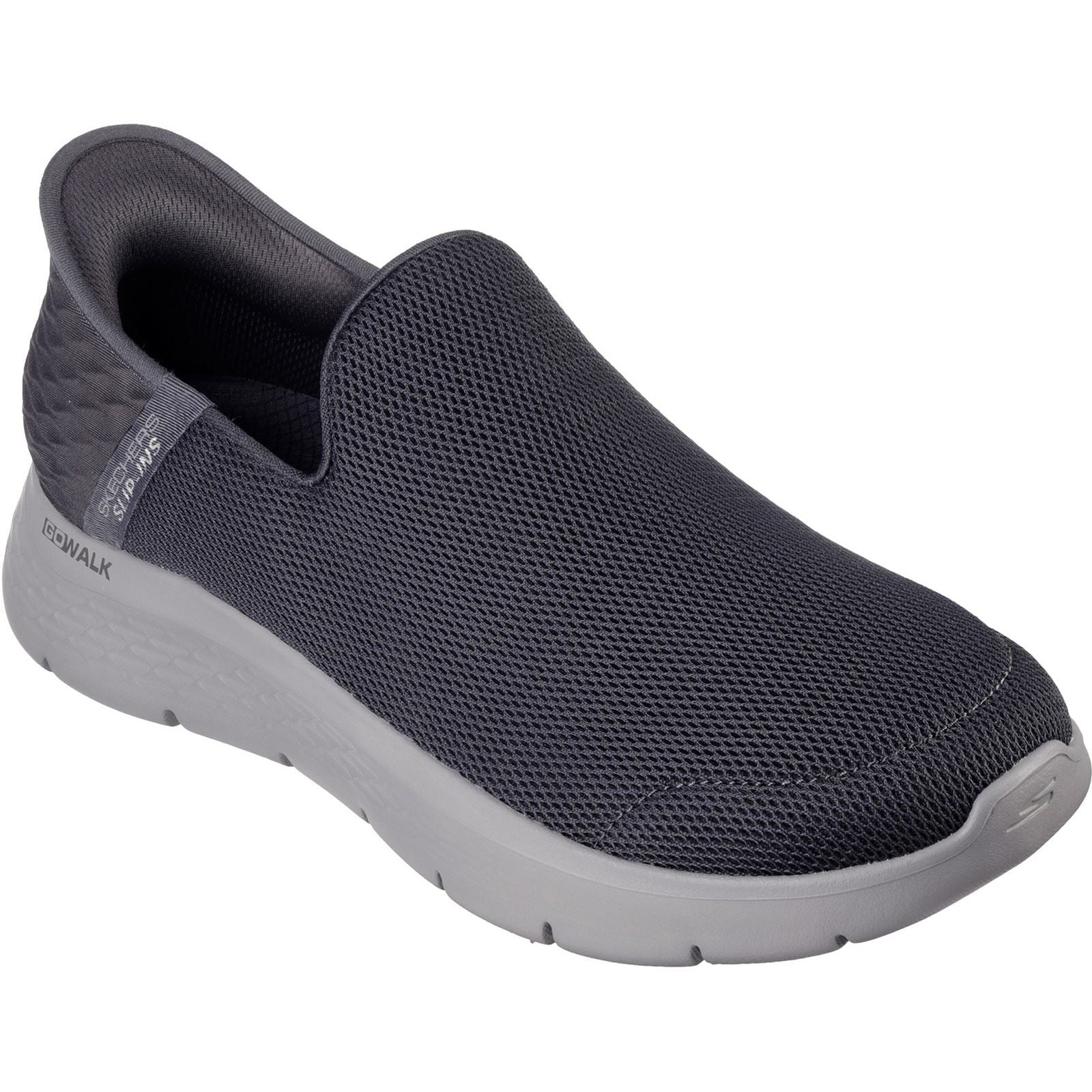 Skechers Go Walk Flex No Hands Sneakers Da Uomo In Poliestere Grigio Scuro