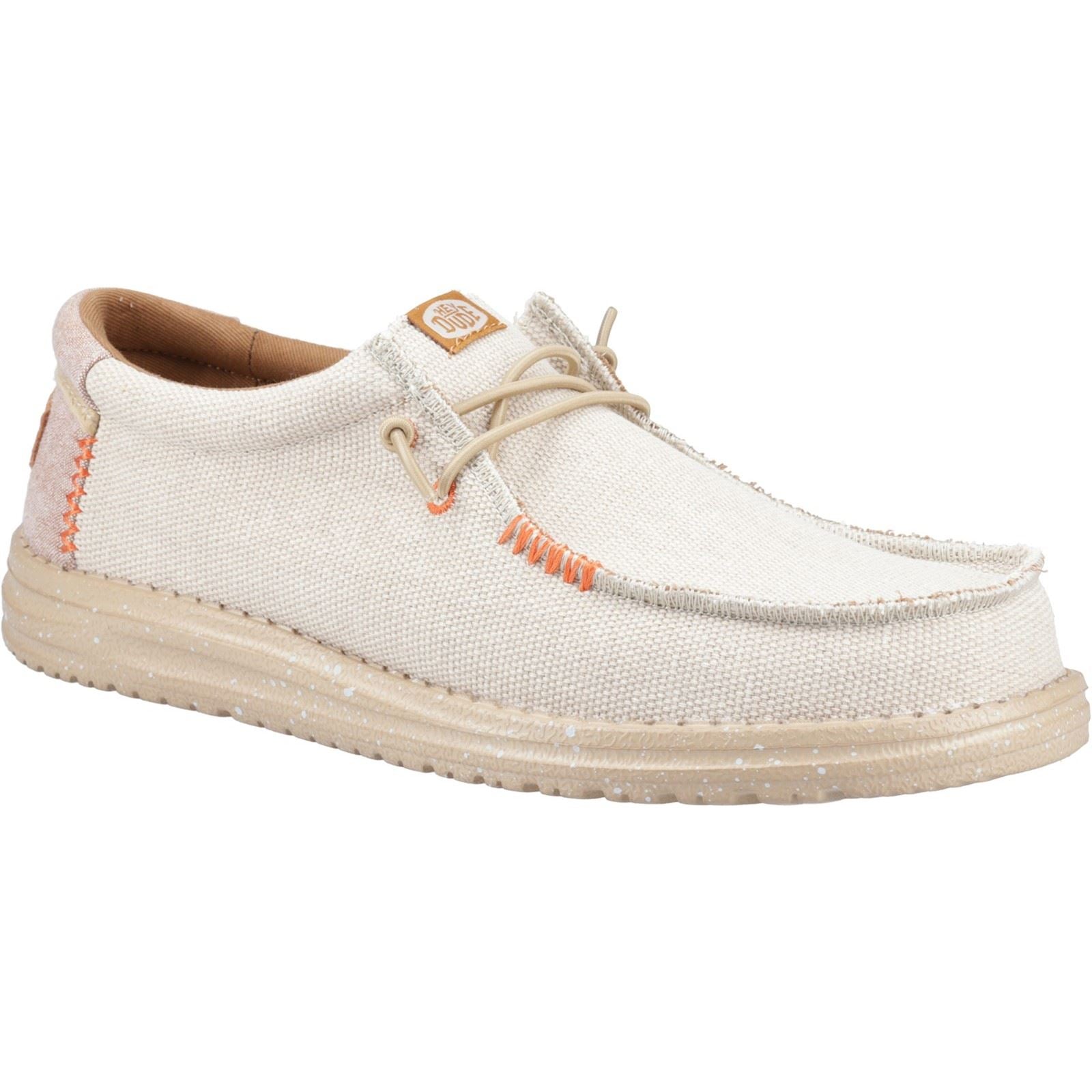 HEYDUDE Wally Coastline Scarpe Da Barca Argento In Tessuto Da Uomo