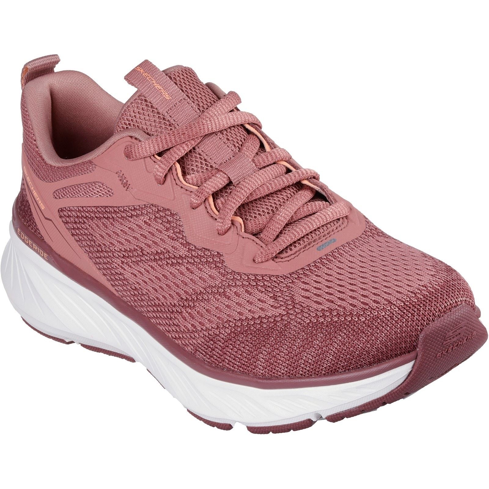 Skechers Edgeride Power Flow Scarpe Da Ginnastica Da Donna In Tessuto Color Malva Scuro