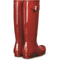 Hunter Original Tall Gloss Stivali Da Pioggia Rossi Da Donna In Gomma Militari