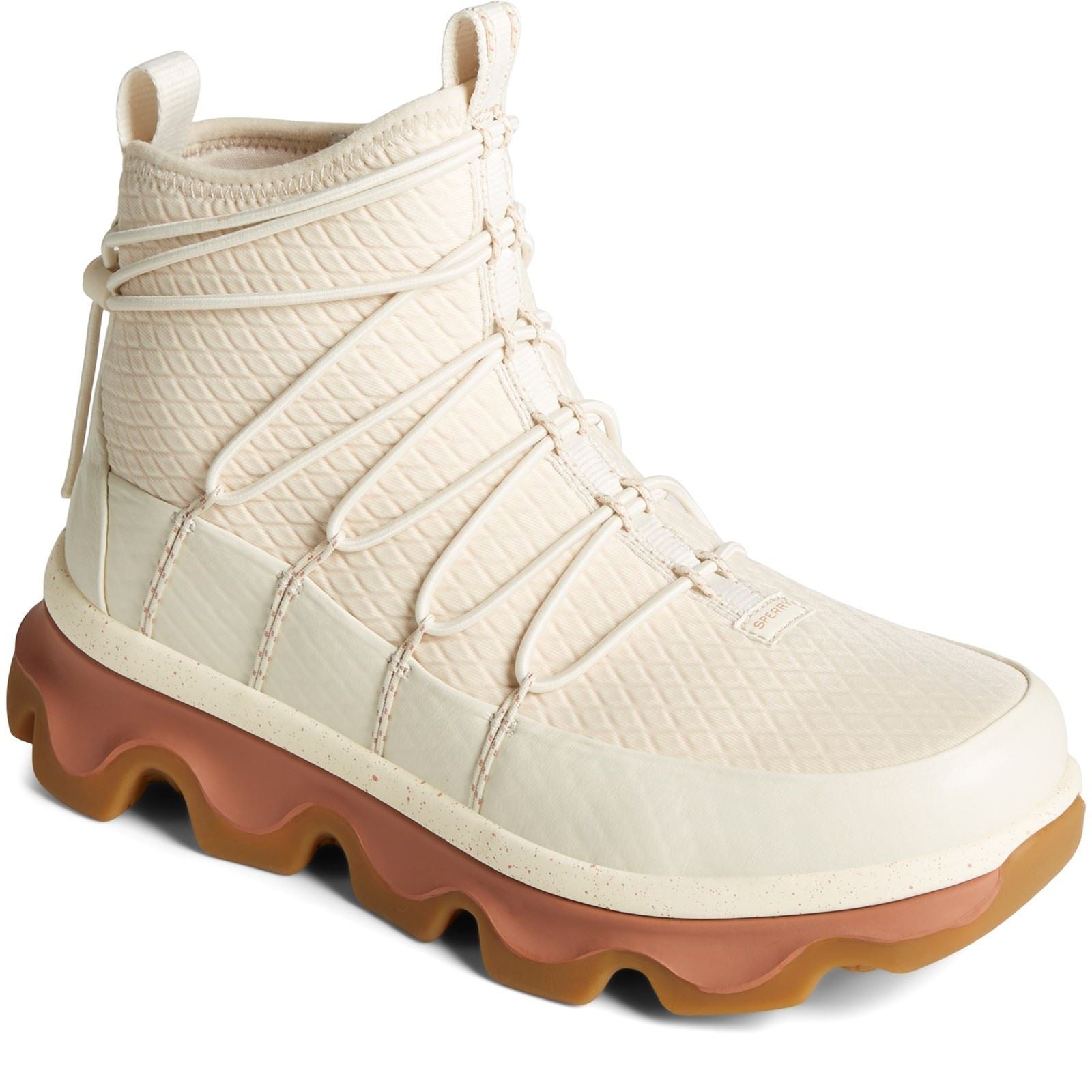 Sperry Saltwater 3D Stivali Di Gomma Bianchi In Tessuto