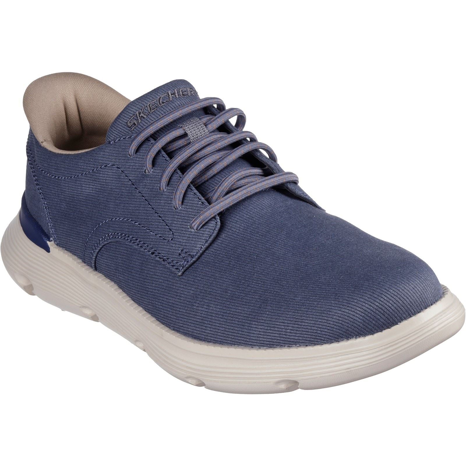 Skechers Garza Clive Scarpe Da Uomo In Cotone Blu Con Lacci
